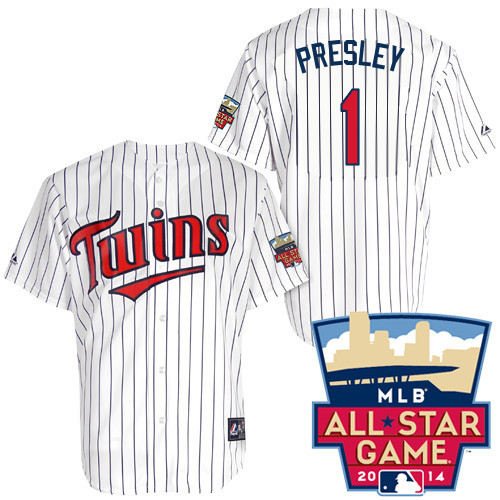 Alex Presley #1 Youth Baseball Jersey-Minnesota Twins Authentic 2014 ALL Star Home White Cool Base MLB Jersey